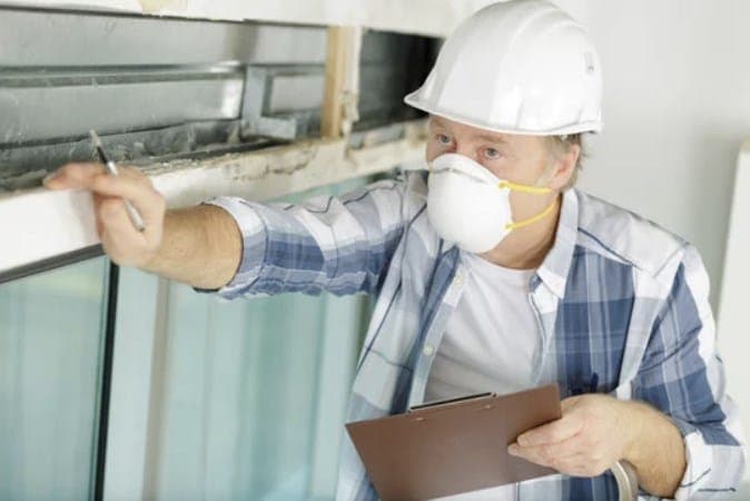 Esperto esegue un sopralluogo per rilasciare una Certificazione Amianto